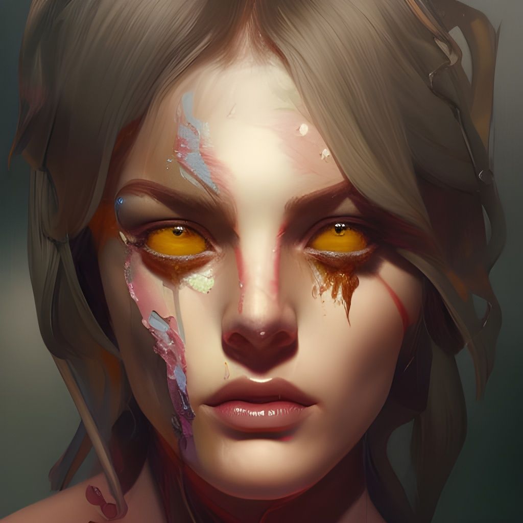 T-Bone Steak Fairy Portrait in Art Nouveau Style