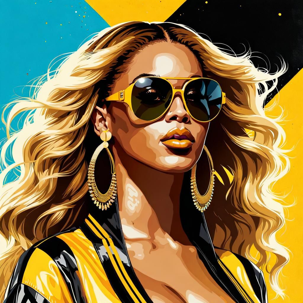 Beyonce Portrait in Digital Art Style