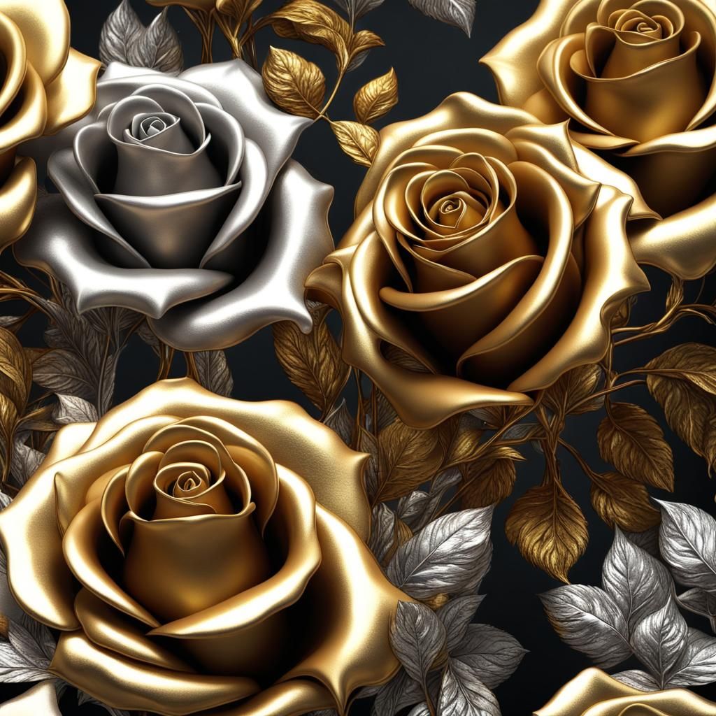 Metallic Roses Bouquet in Brilliant Colors