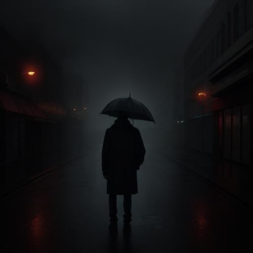 Moody Cityscape on Rainy Day: Cinematic Film Still