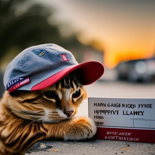 Homeless Man and Cat in Hyperrealistic Style