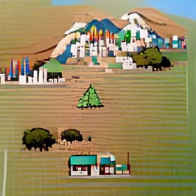 8-Bit City in Santa Ynez Mountains: Concept Art