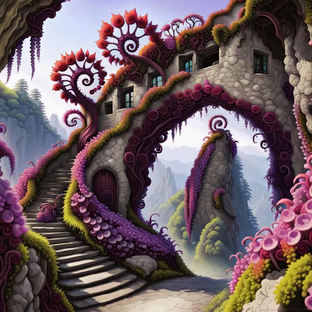 Mythical Fairies Fly Around Arches on Swirld