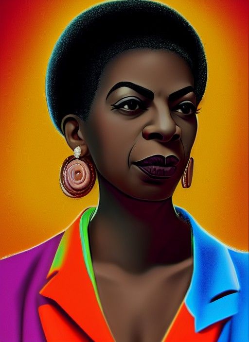 Young Nina Simone in Zoot Suit, Digital Illustration
