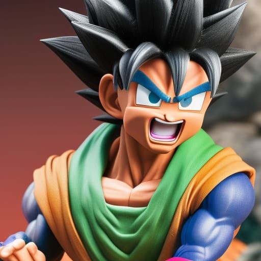 Laughing Son Goku in Bright 3D Digital Art