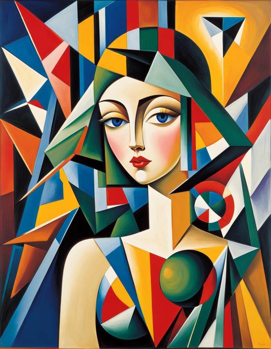 Cubist Minerva: Fragmented Goddess of Wisdom