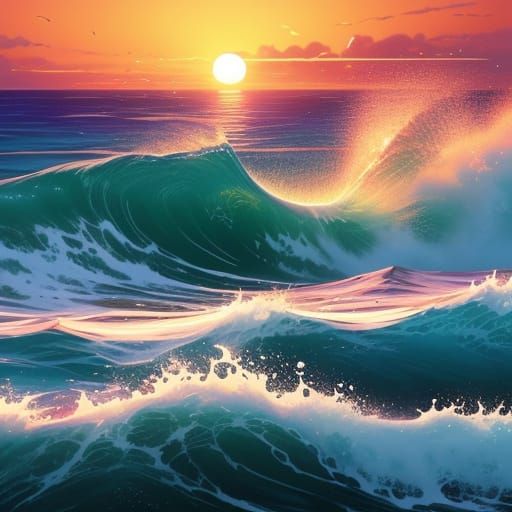 Ocean Ship in Studio Trigger Anime Style