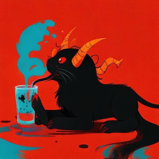 Abstract Art: Maa Kali Drinking Demon Blood