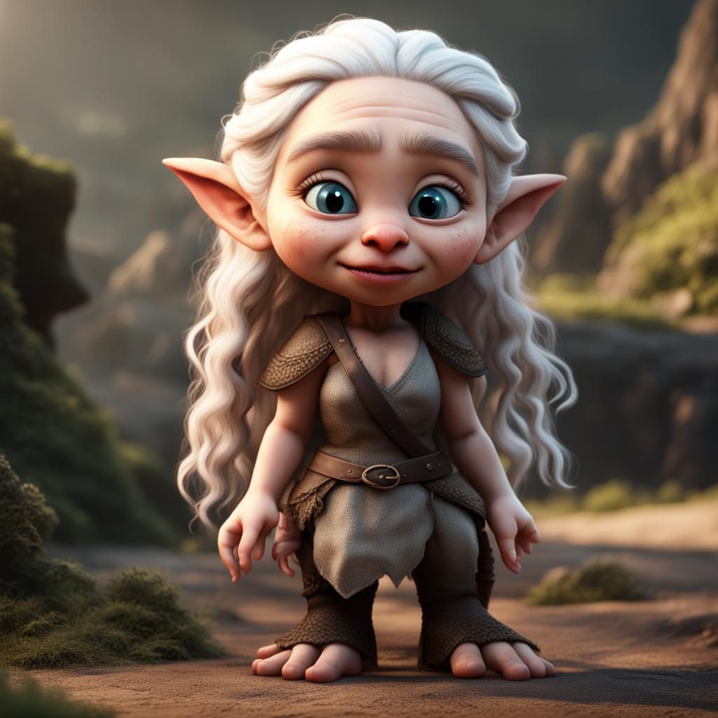 Hyperrealistic Daenerys Targaryen as Cute Troll
