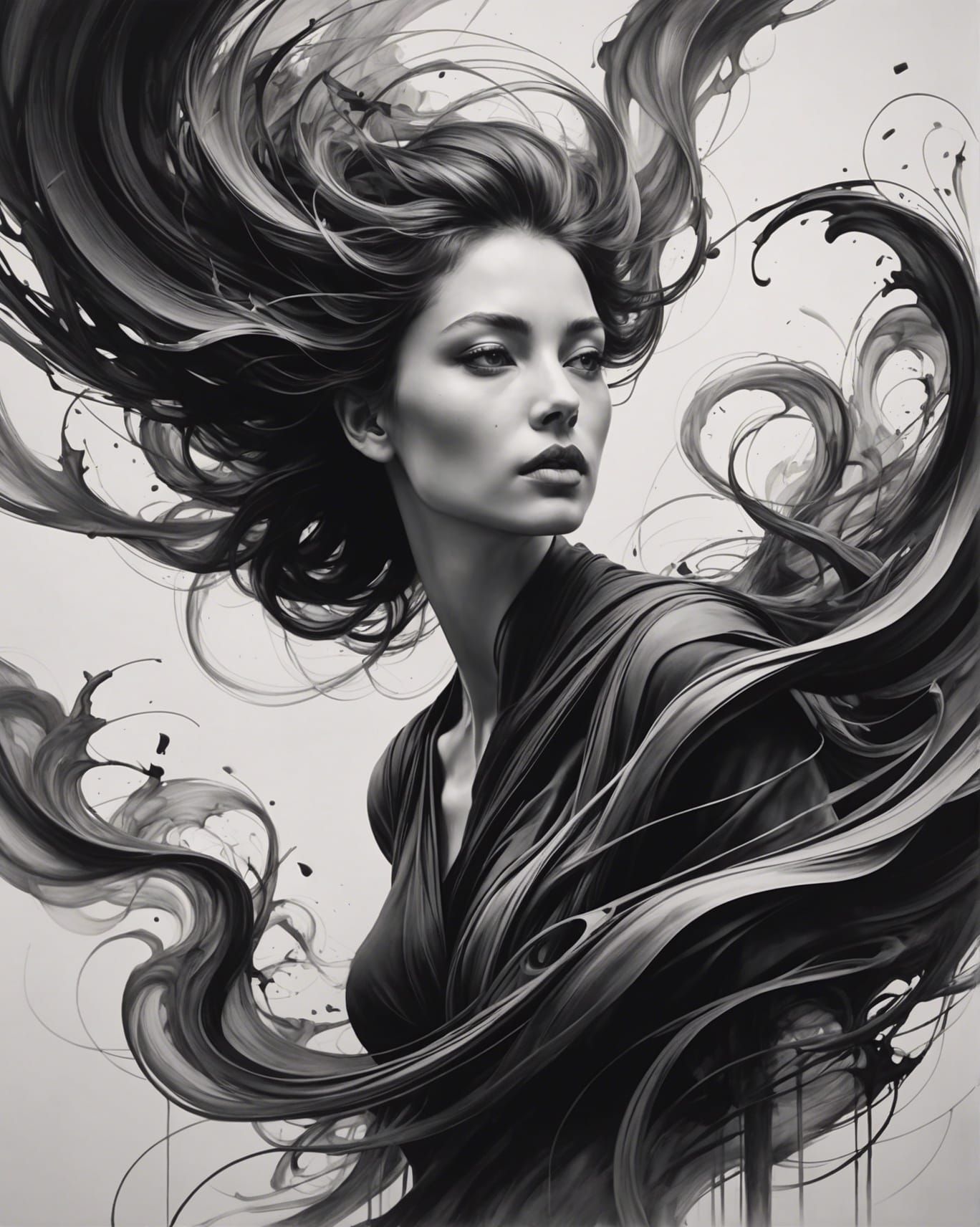 Mother Nature: Modern Ink Action Painting