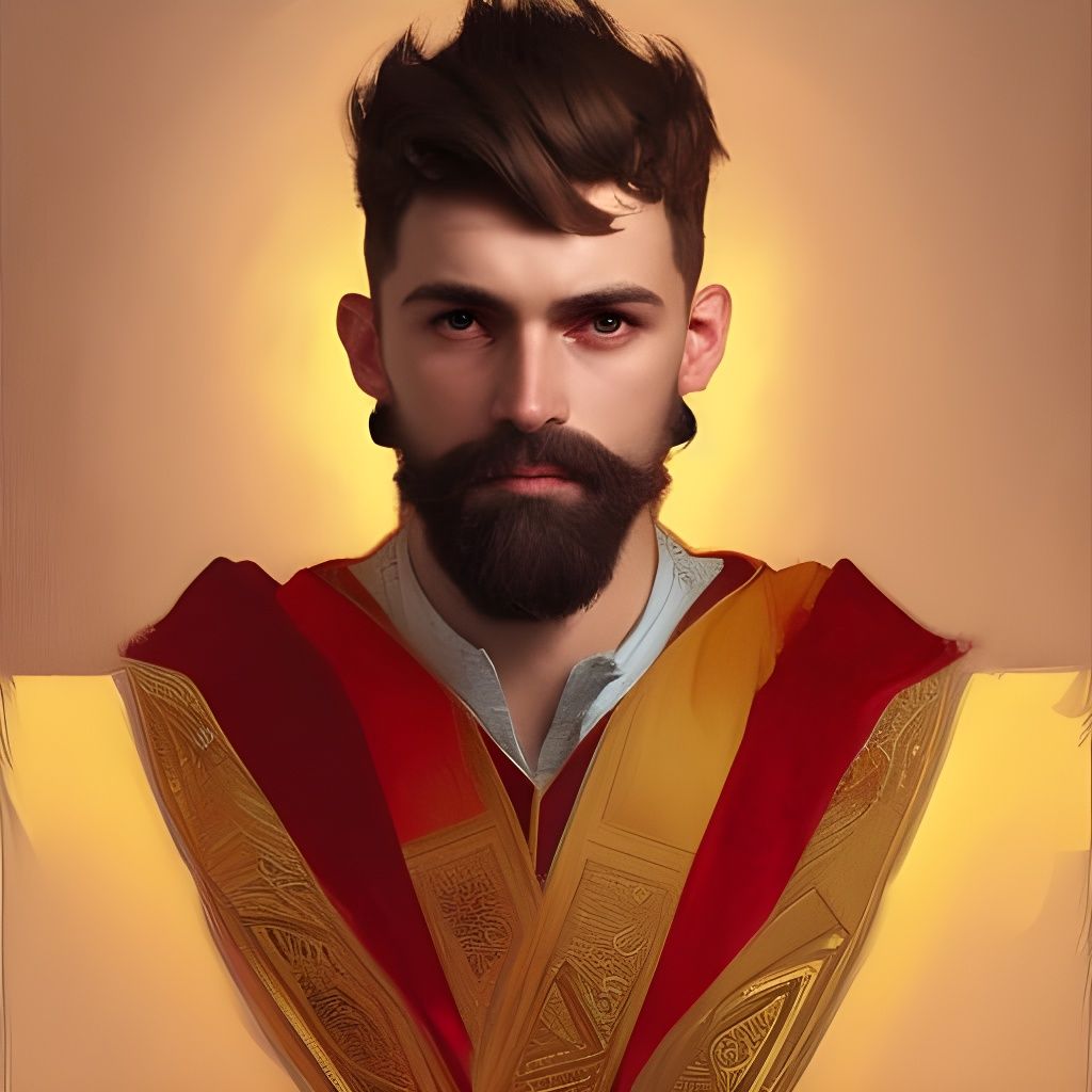 Young King Portrait in Hyperdetailed Digital Art Style