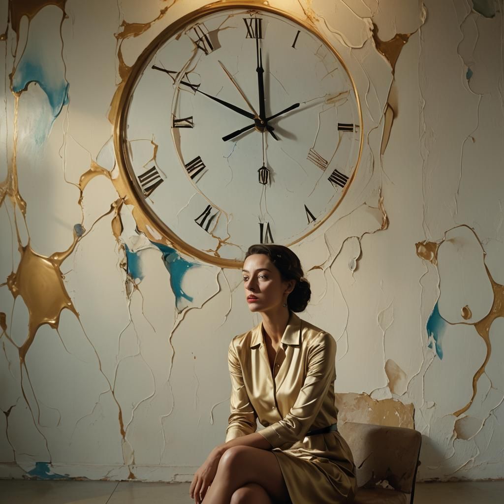 Surreal Woman in Empty Room, Salvador Dali Style