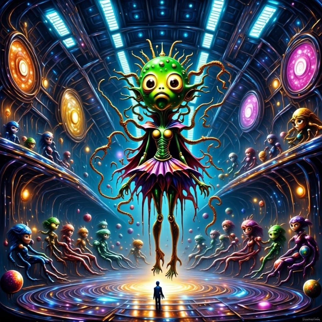 Intergalactic Alien Pet Competition in Sci-Fi Style