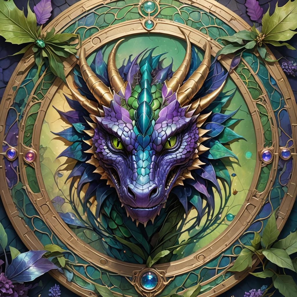 Dragon Logo with Dragonfly Wings in Artstation Style