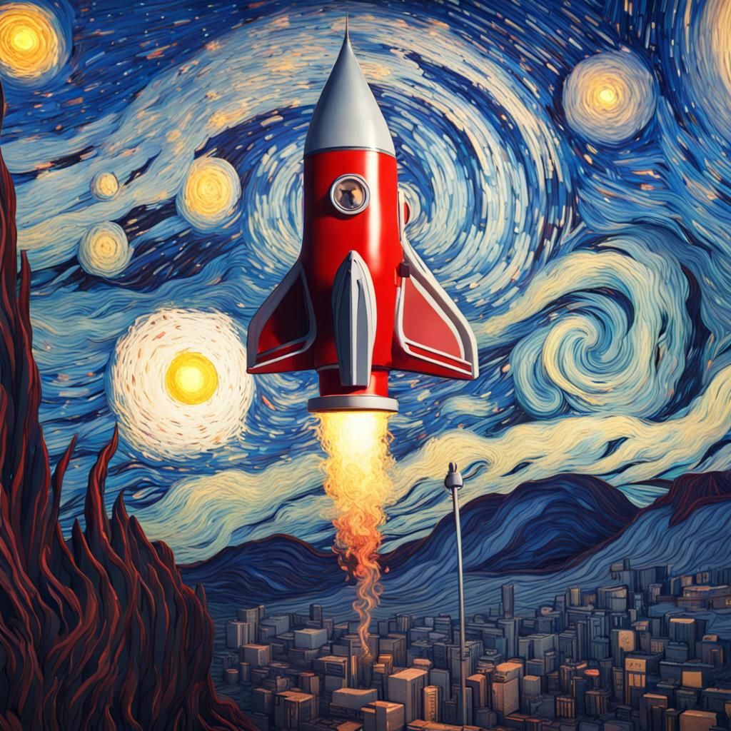 Starry Night with Rocket: 3D Game Art