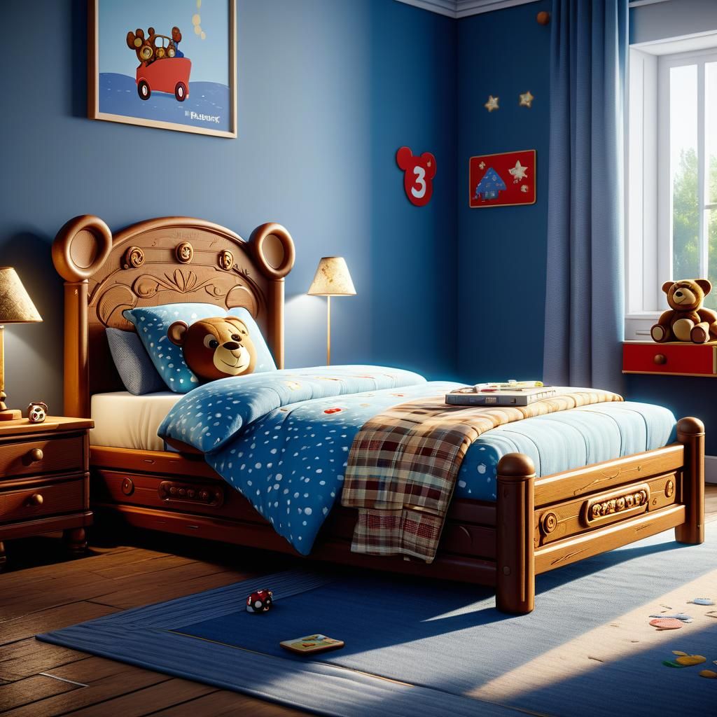 Disney Teddy Bear Bed in 3D Game Style