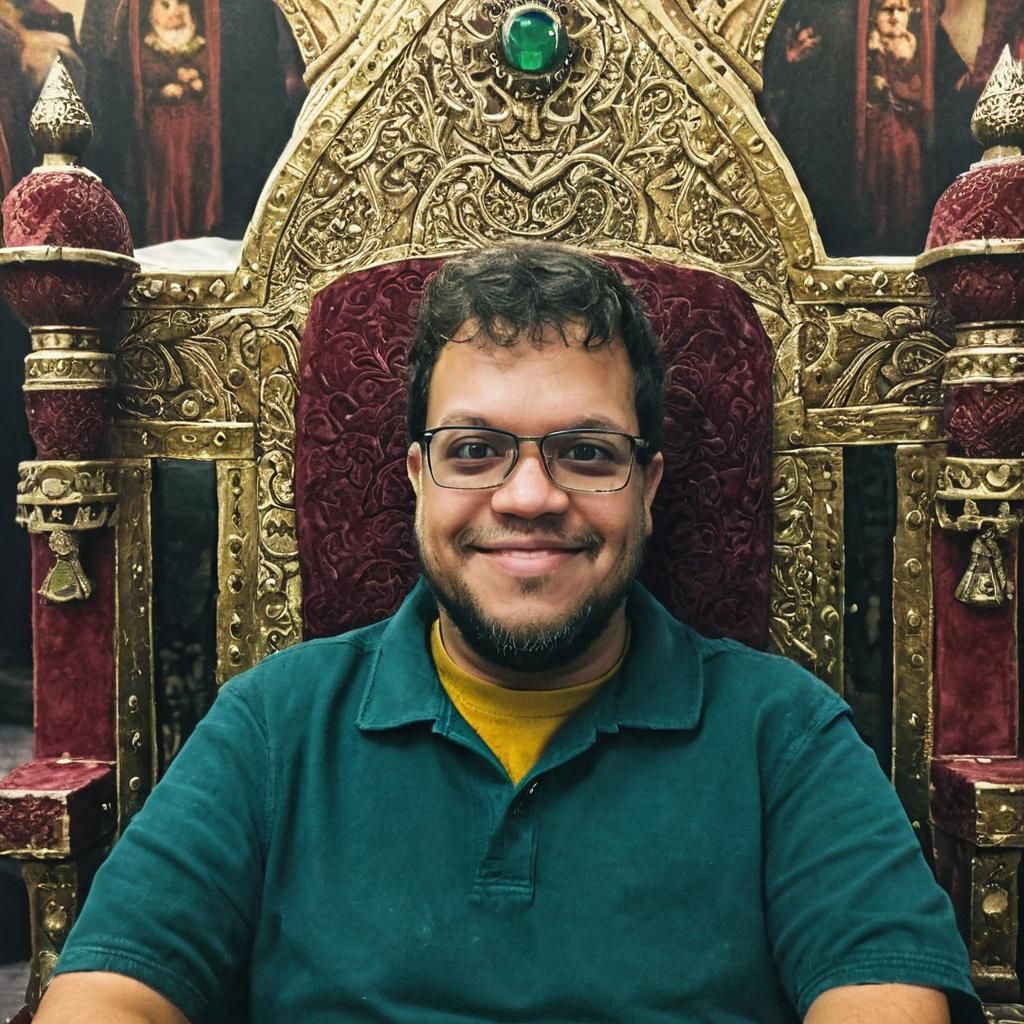 Regal Medieval Portrait with Ornate Throne