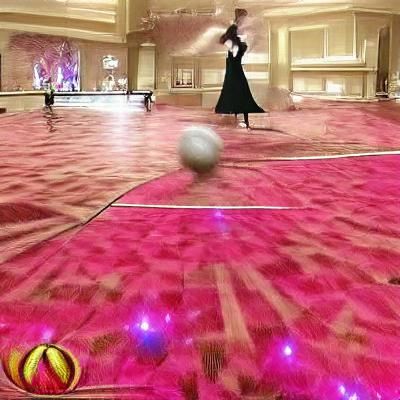 Ballroom Volleyball Scene Generated by AI