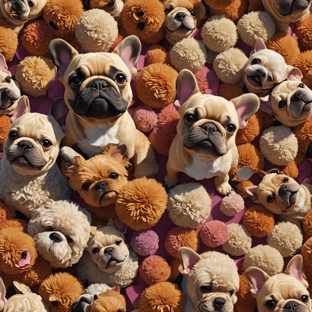 French Bulldog Romance in 3D Pixar Style