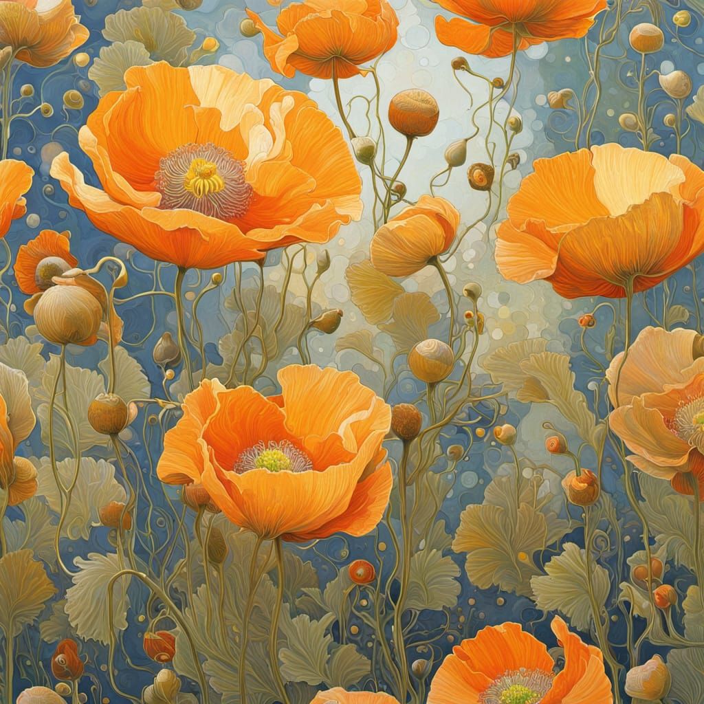 Vibrant Wild Icelandic Poppy in Close-Up