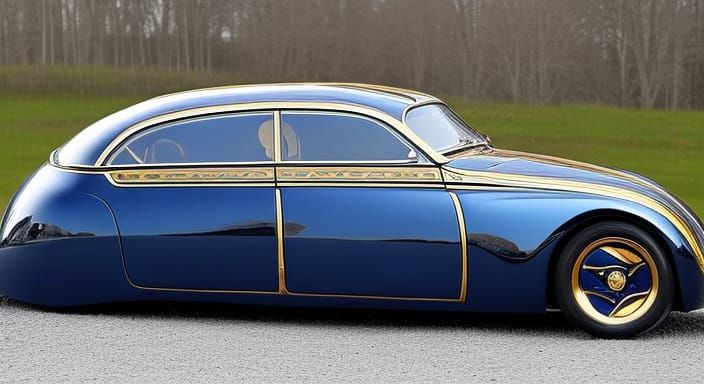 Futuristic Steampunk Car in Faberge Egg Style