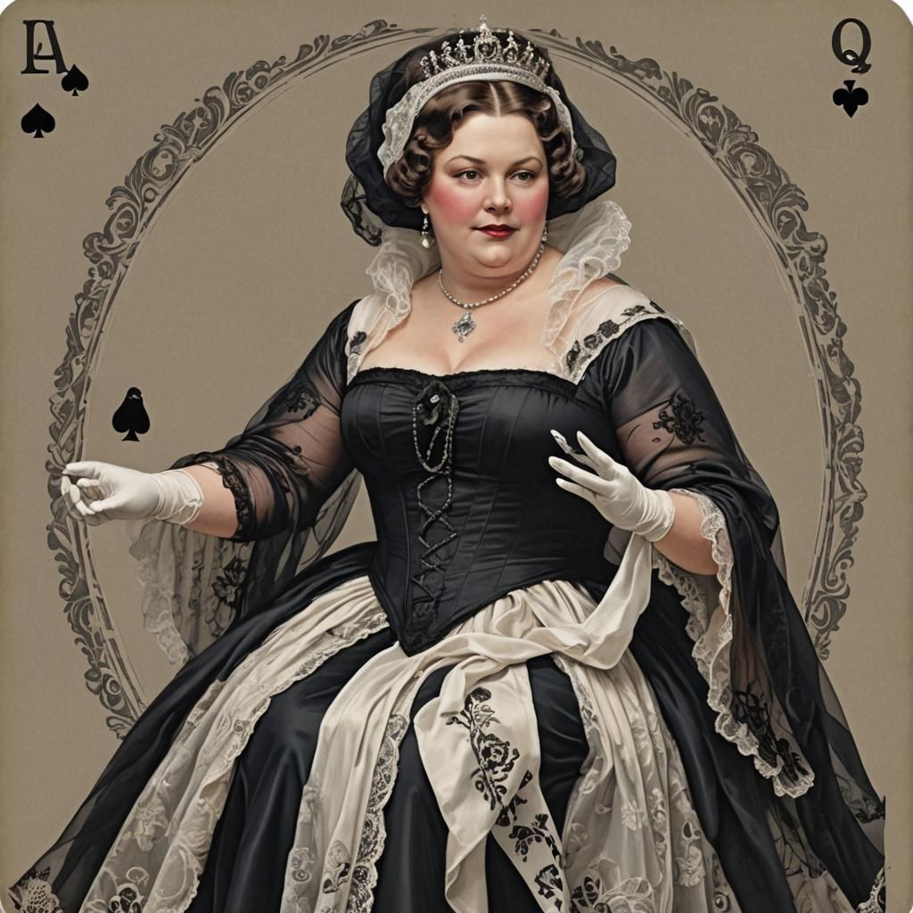 (Queen of black spades 1.5) (playing card 1.5) centered with...