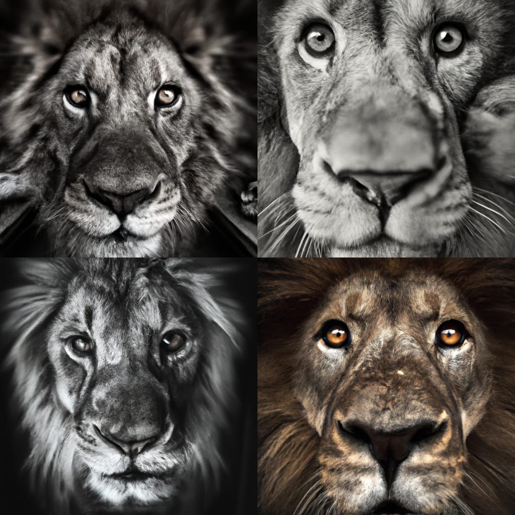 Dramatic Lion Portrait in Ambient Light