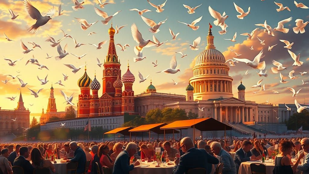 Kremlin & Capitol Unite in Golden Hour Peace