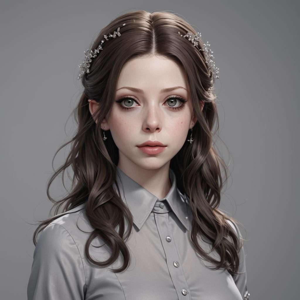 Michelle Trachtenberg Portrait in 3D Anime Art Style