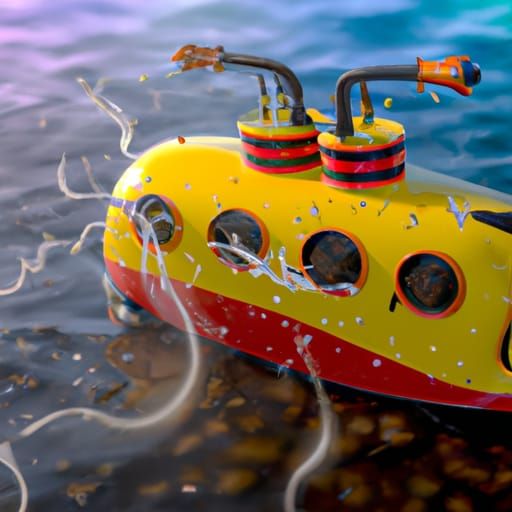 Hyperrealistic Beatles Yellow Submarine Concept Art