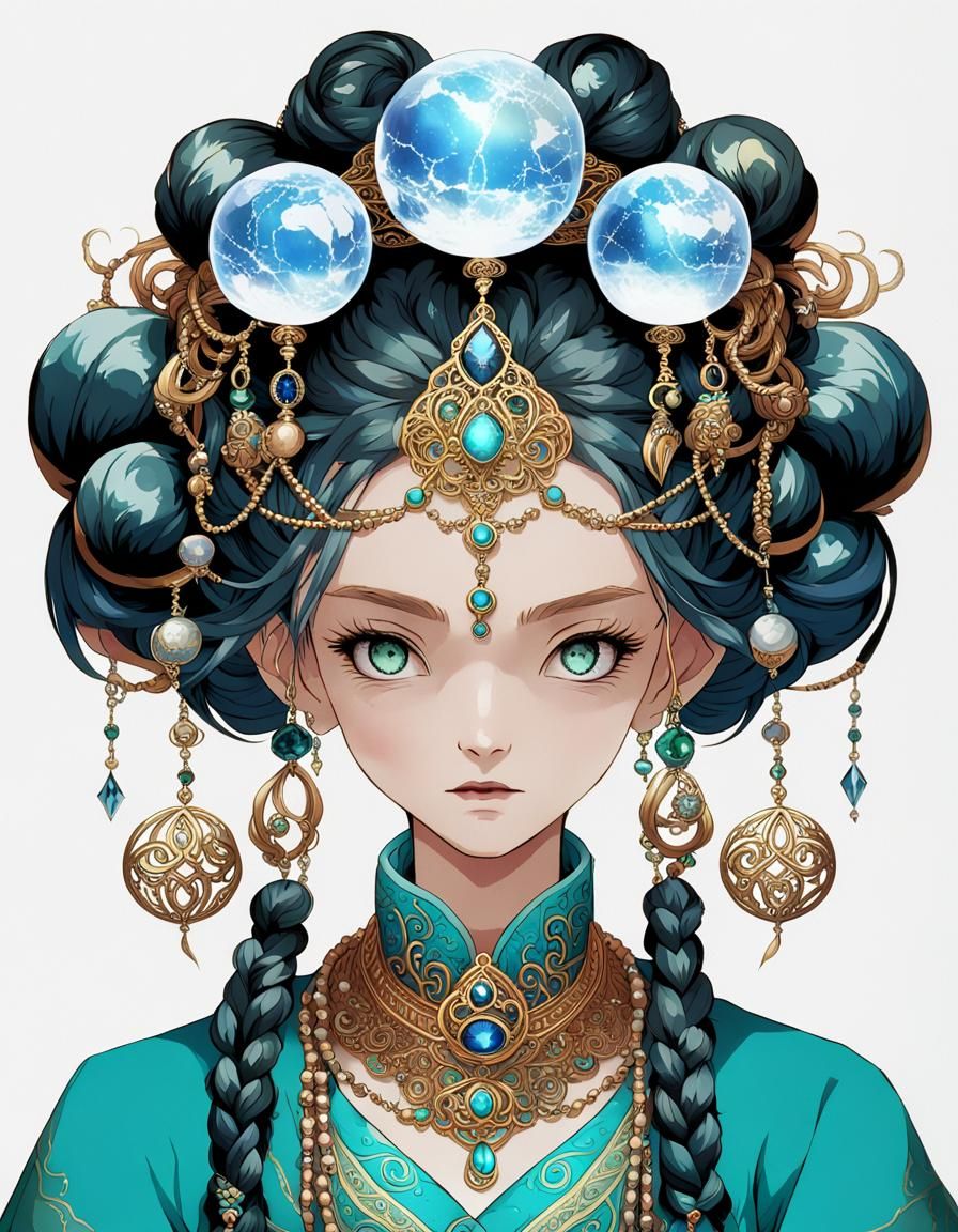 Mystical Headdress of a High Fantasy Priestess