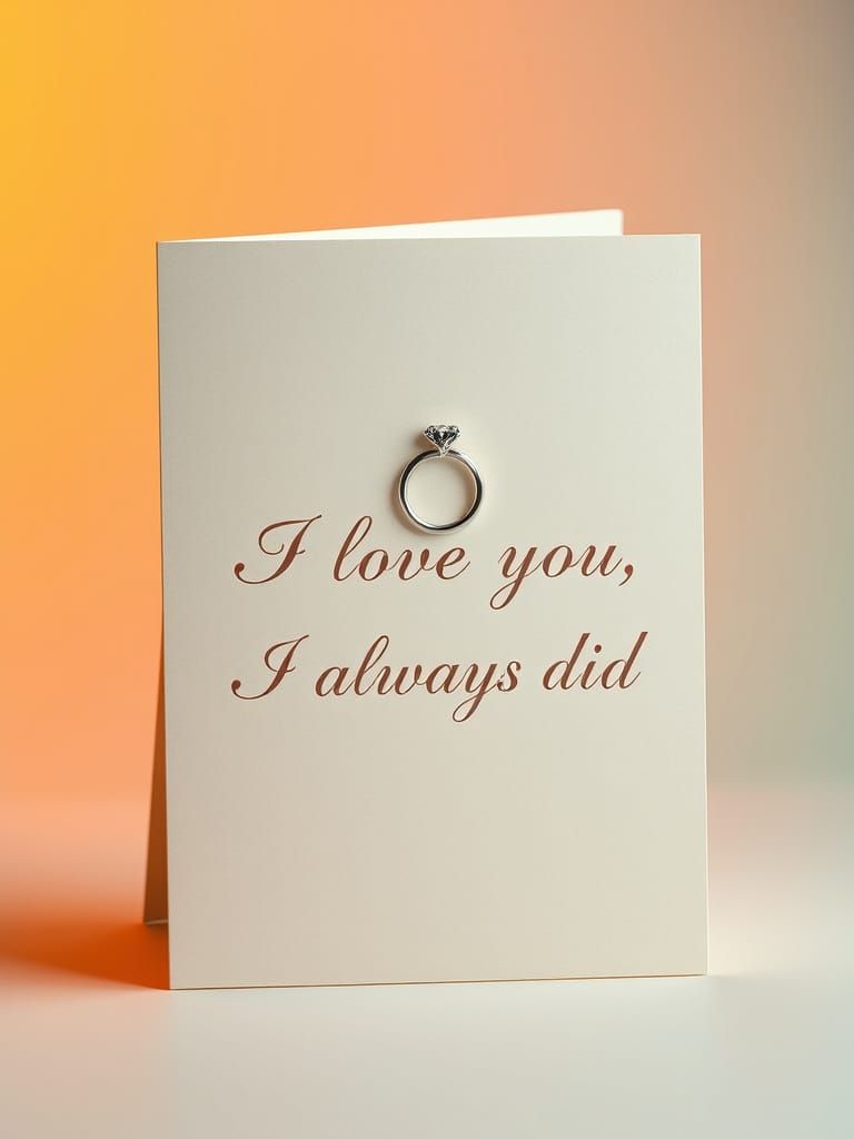 Elegant Cream-Colored Card with Debossed Ring Symbol