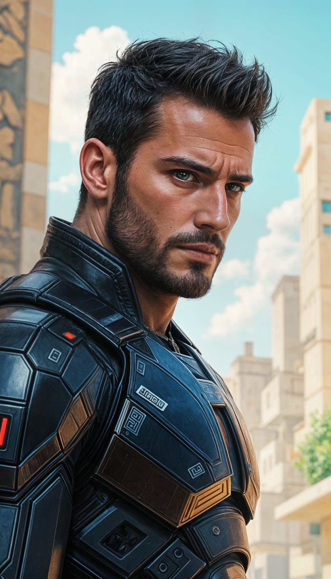 Syrian Greek Man Portrait with Abstract Thoughts