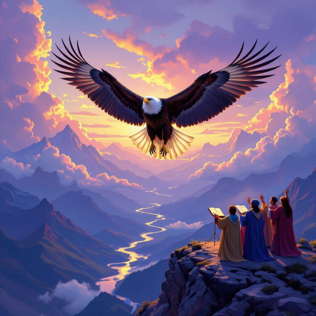 Eagle's View: Purple Mountains and Distant Choir