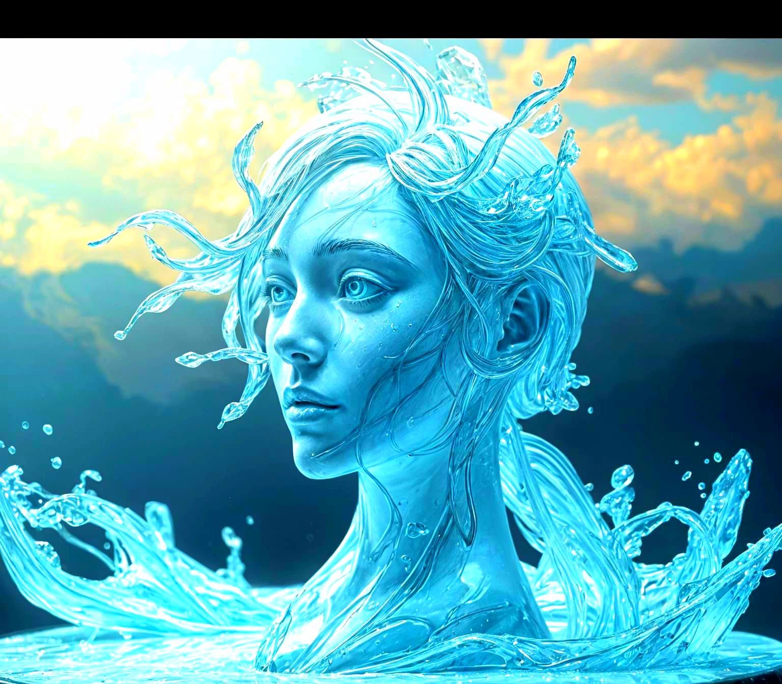 Ethereal Goddess Emanating Crystal Radiance