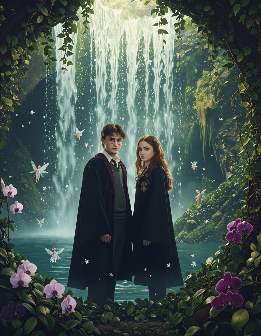 Harry Potter and Ginny in a Grotto, Salvador Dali Style