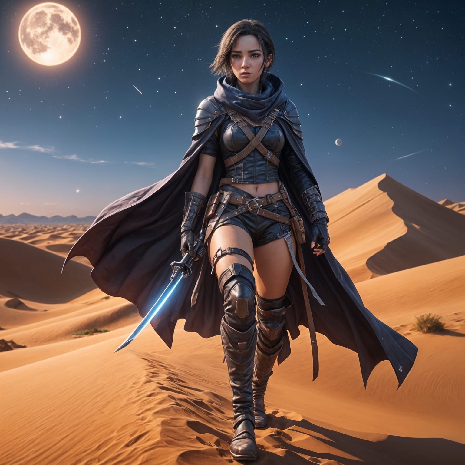 Sahara Night Assassin in Anime-Inspired 3D Art