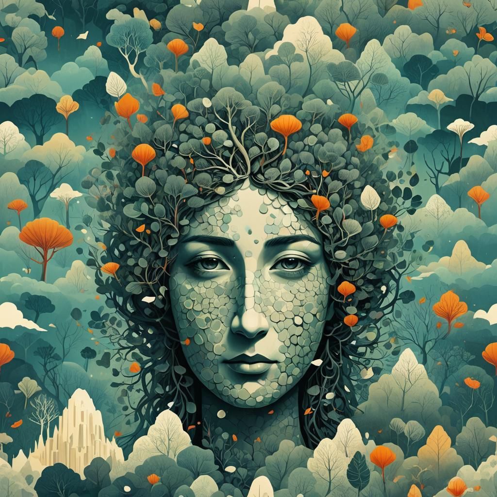 Surreal Stony Heart Landscape: Detailed Illusionary Concept ...