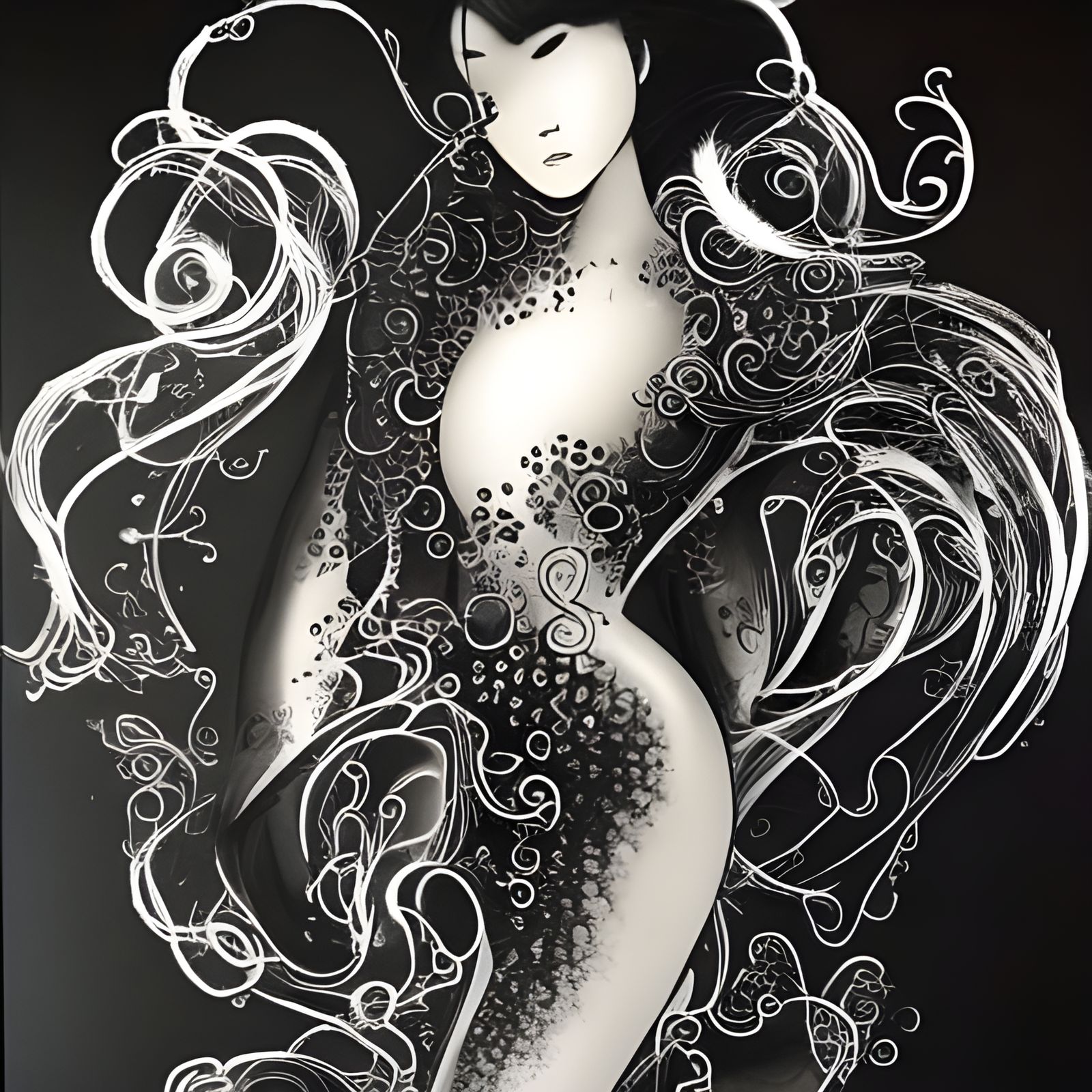 Intricate Ink Splash Art of a Loving Heart