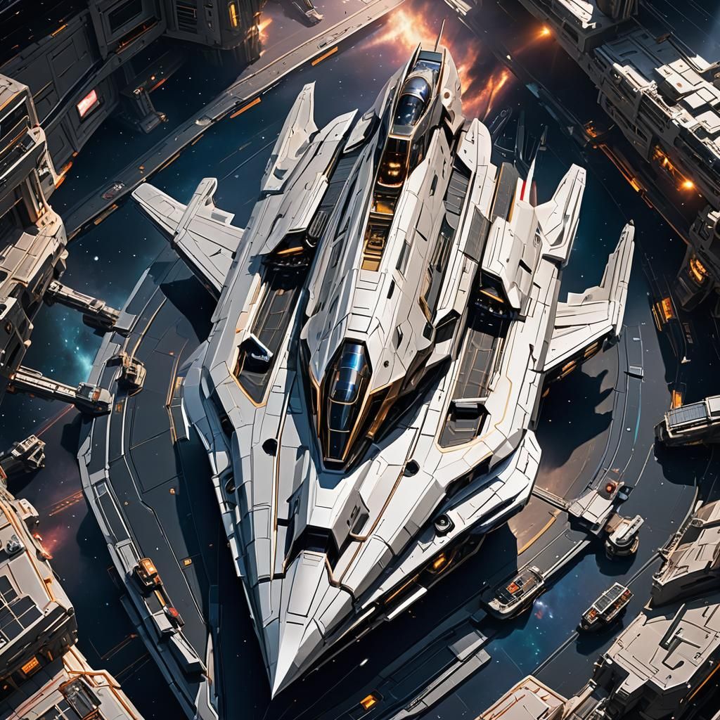 Majestic Spacecraft Hurtling Through the Cosmos