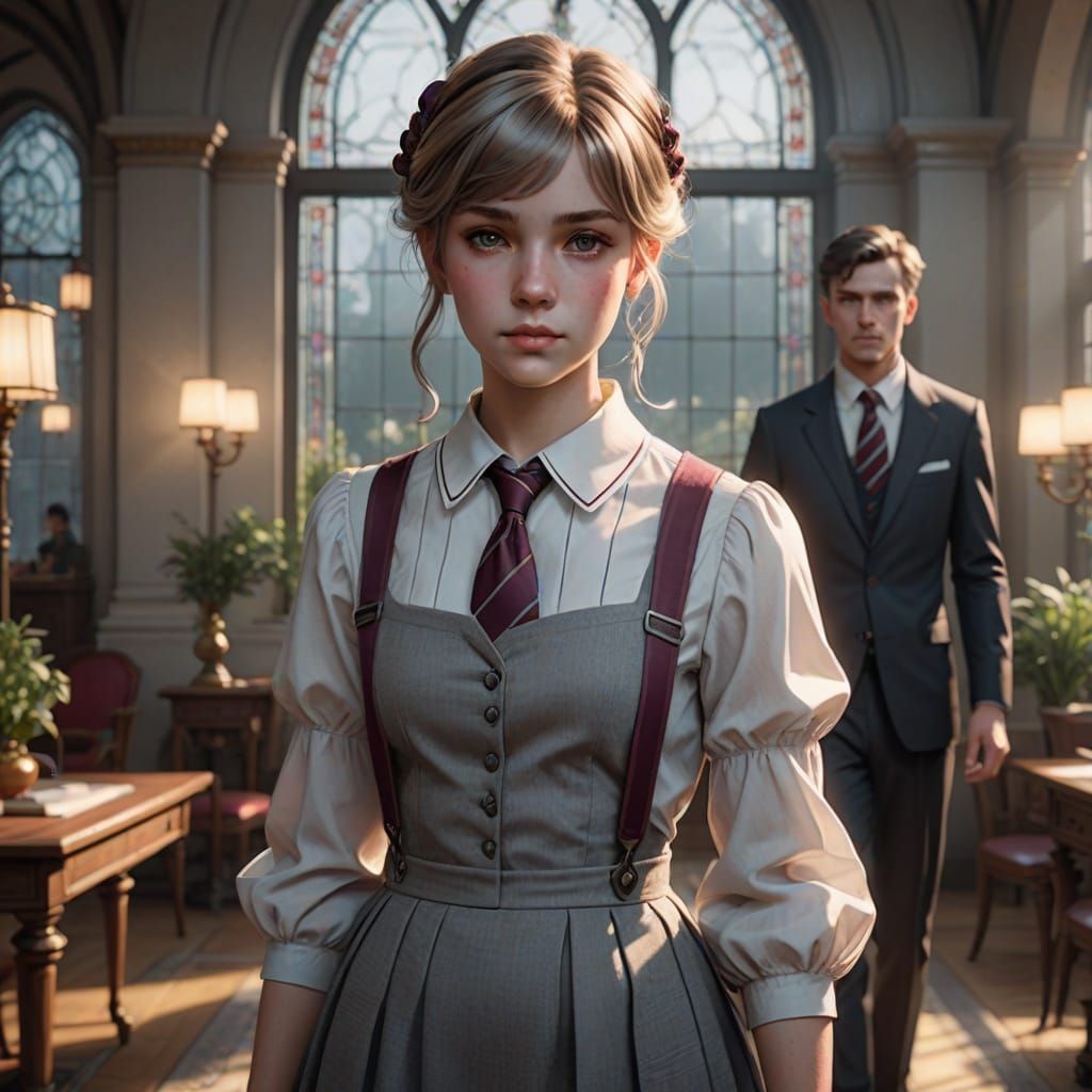 Elegant Schoolboy in Greg Rutkowski Style