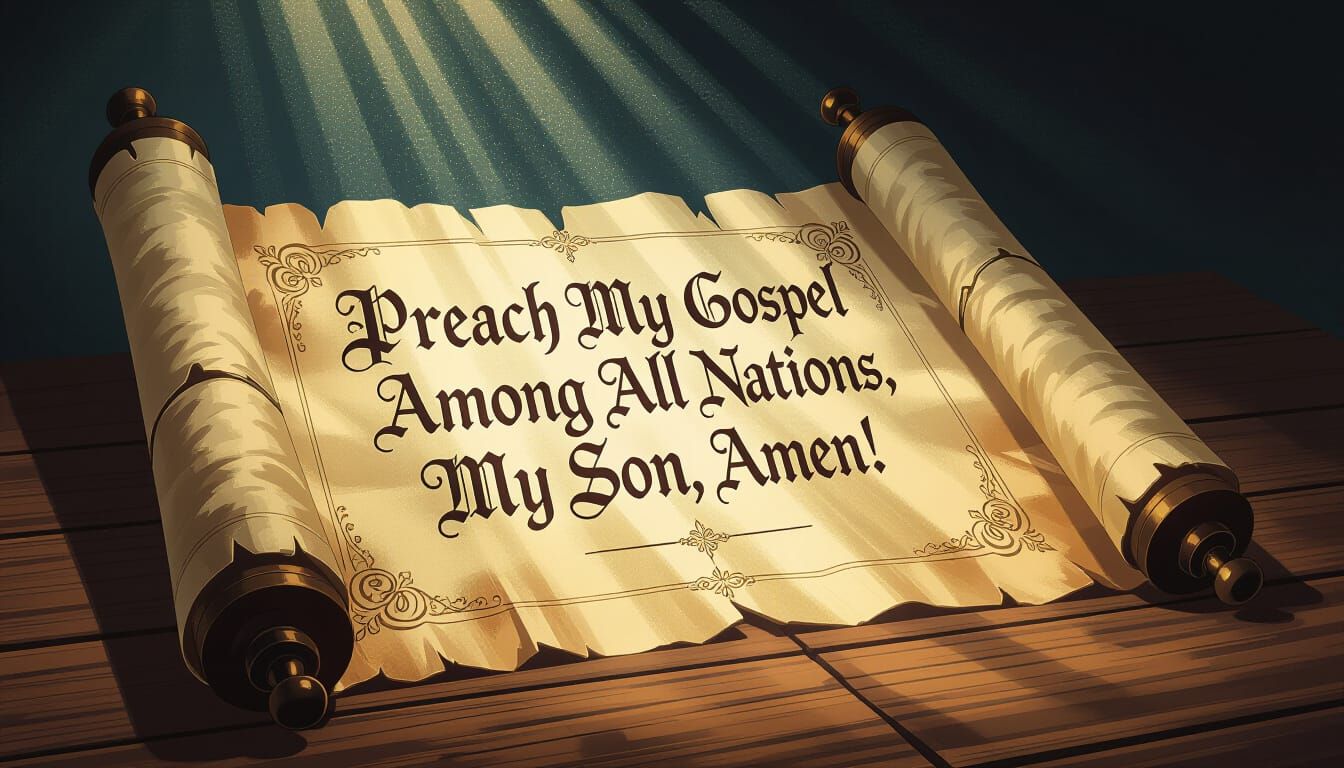 Ancient Scroll With Divine Message, Biblical Illustration St...