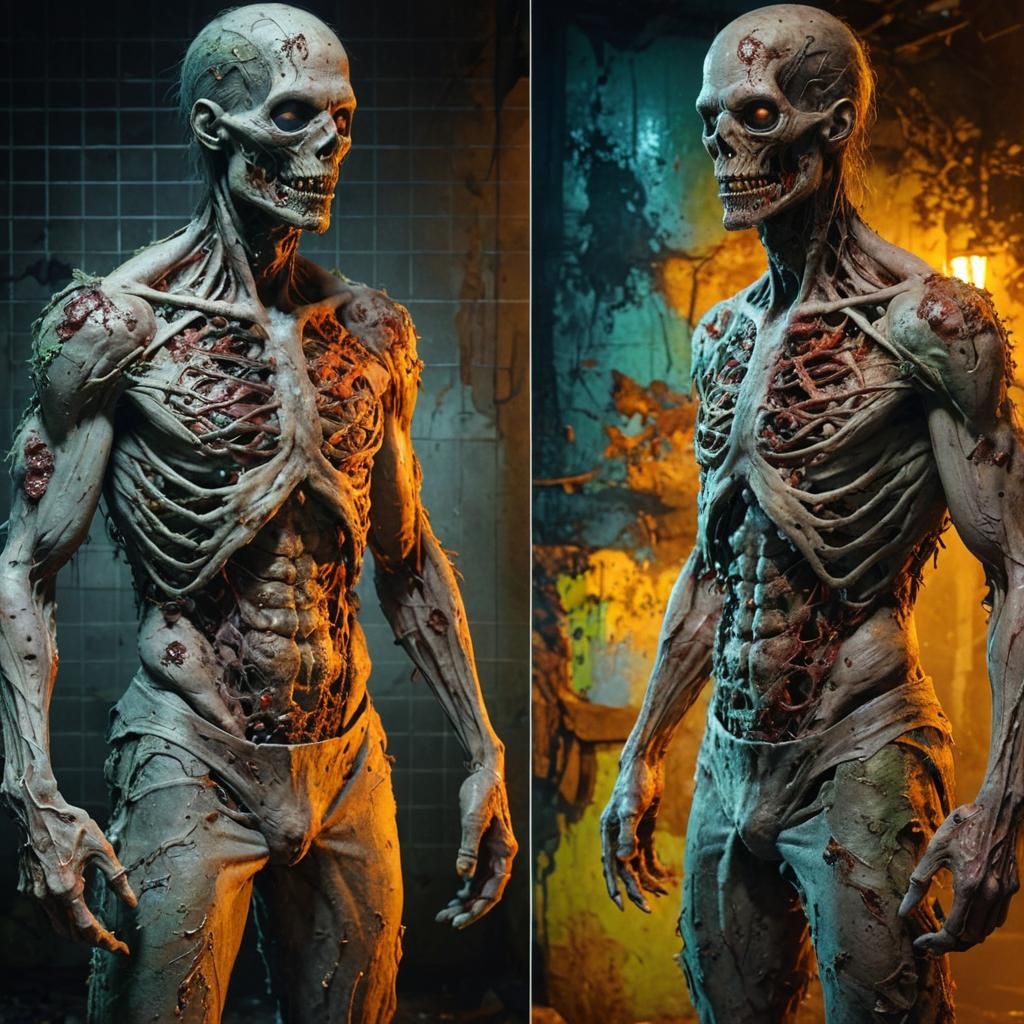 Hyper-Realistic 3D Zombie in Abandoned Alley