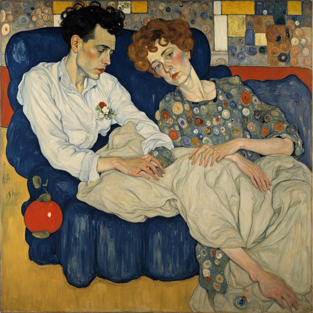 Portrait in the Style of Viennese Secessionism