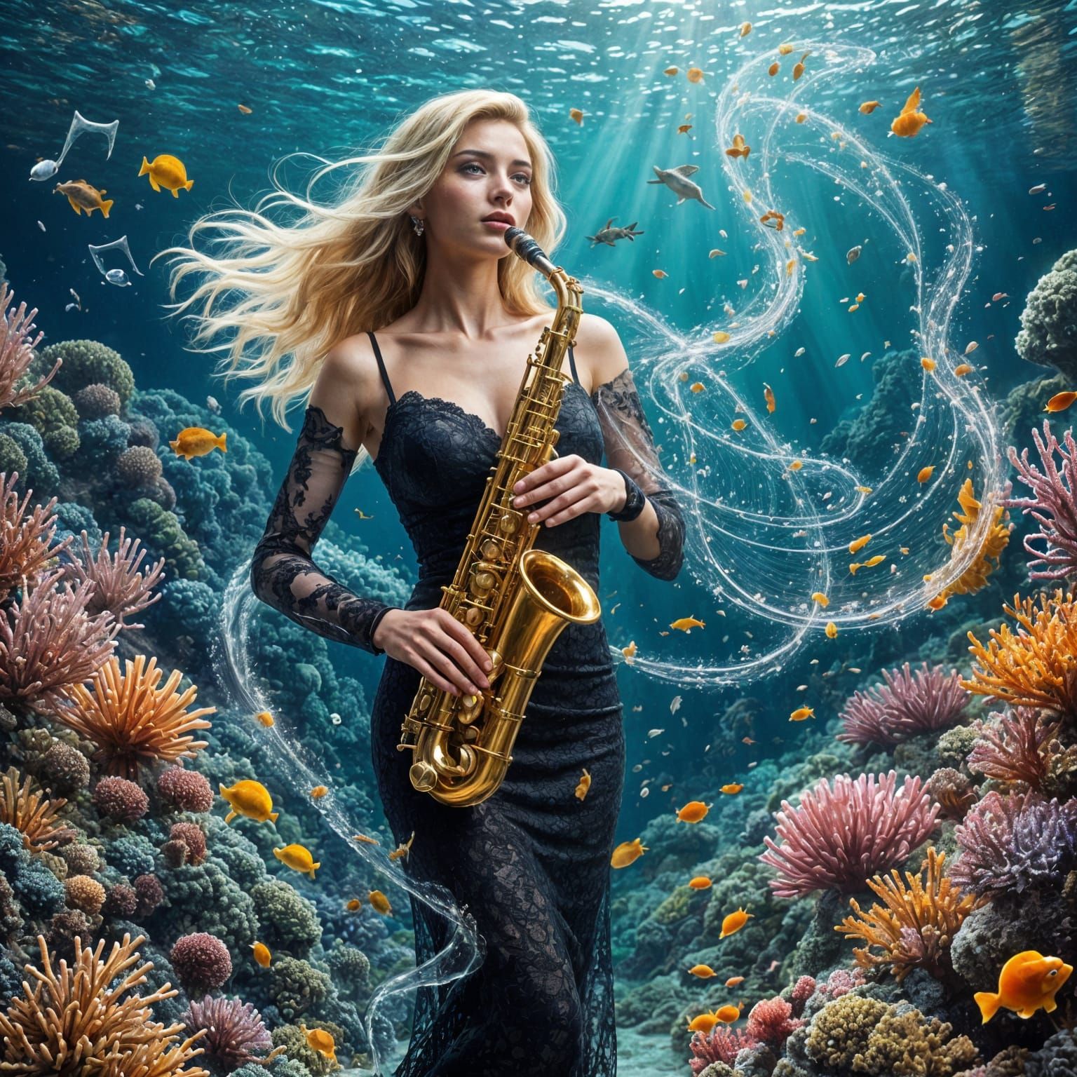 Siren of the Coral Reef: A Stunning Saxophone Serenade