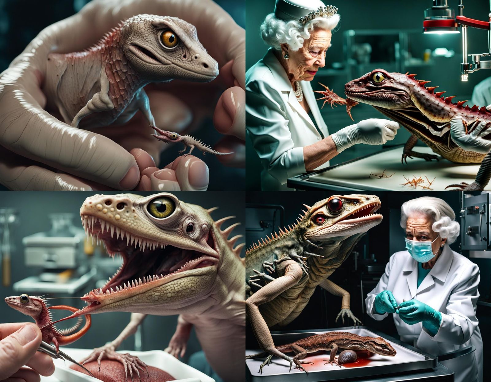 Queen Dissects Deformed Lizard: Horror in 8K HD