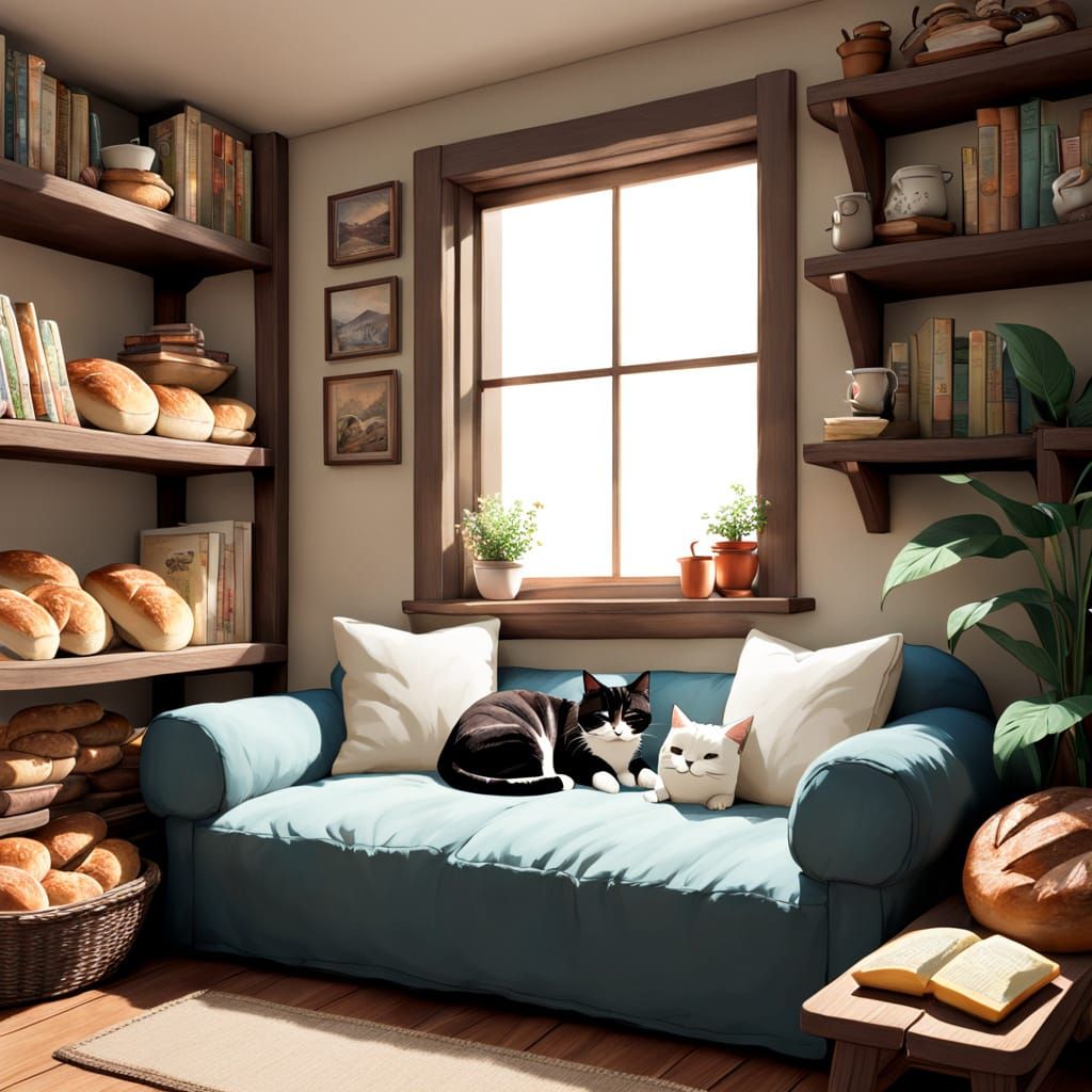 Cozy Ghibli-Inspired Reading Nook