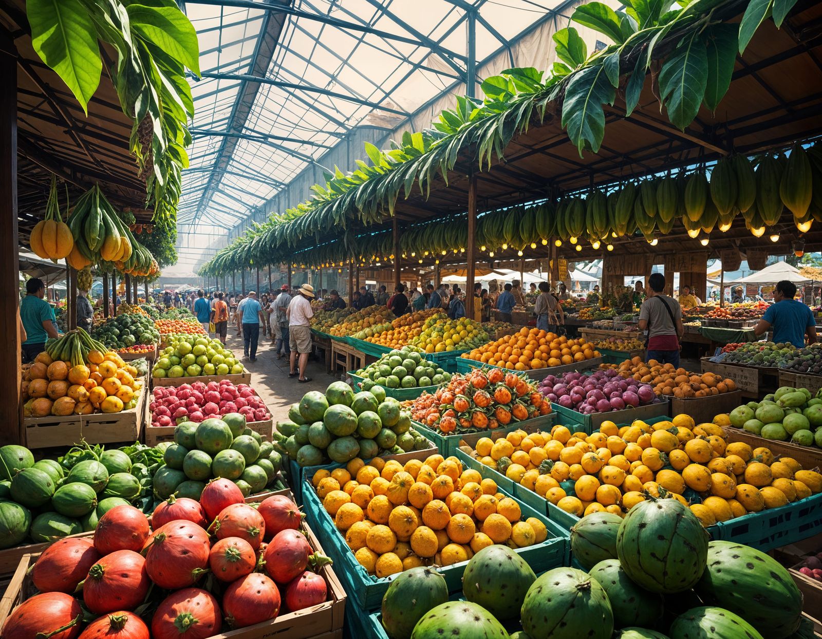 Exotic Fruits and Vegetables at Farmer's Market