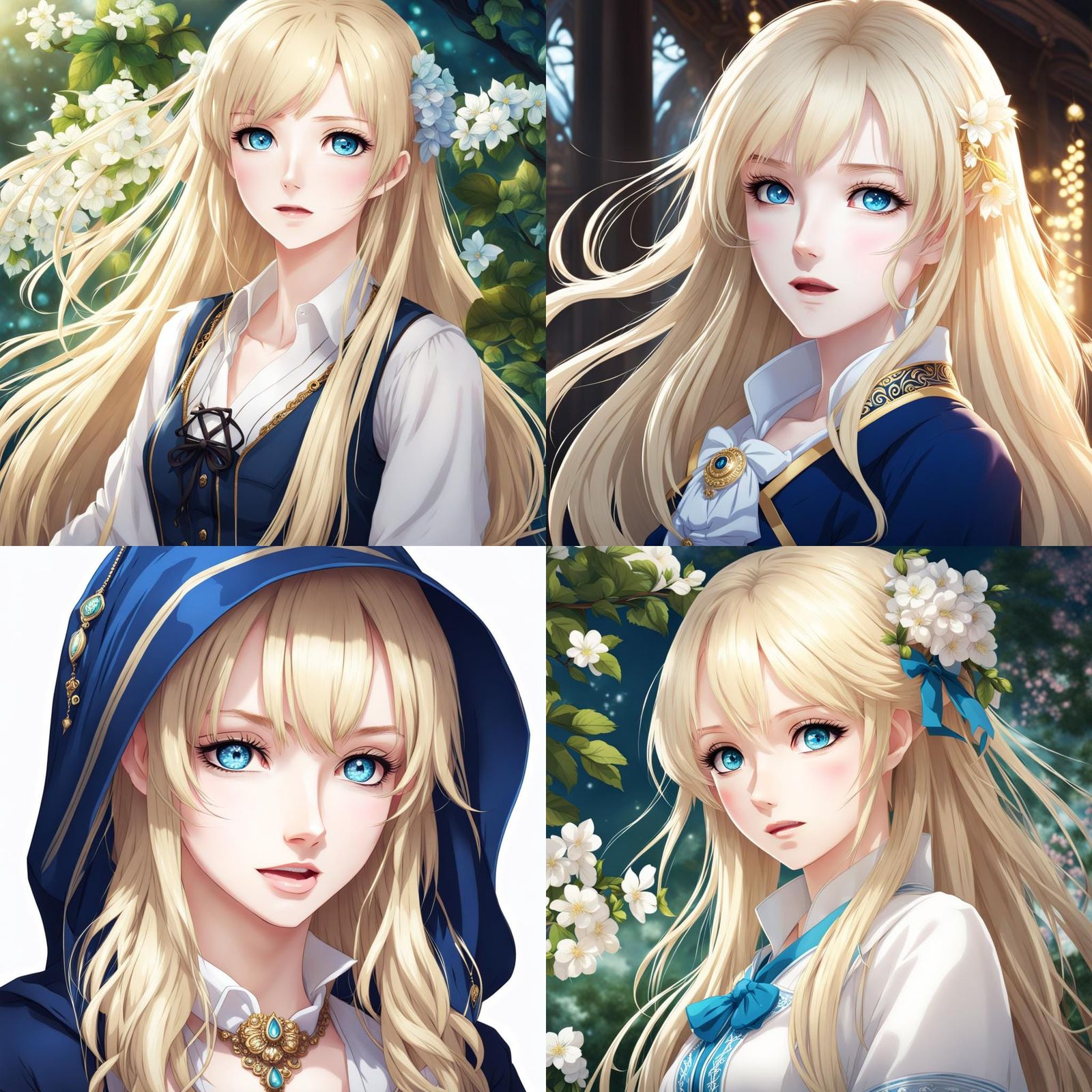 Anime Portrait of a Pretty Blonde Girl