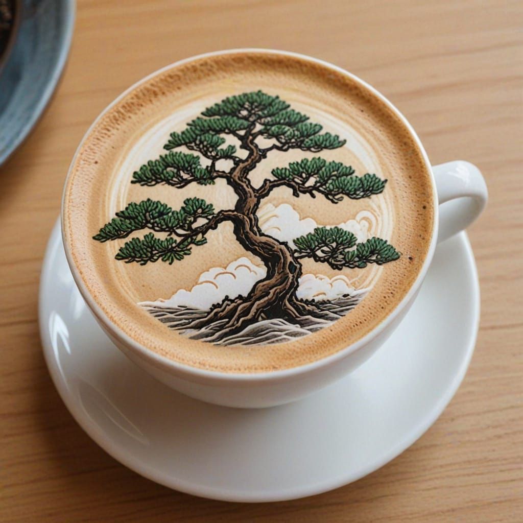 Fantasy Bonsai Latte Art
